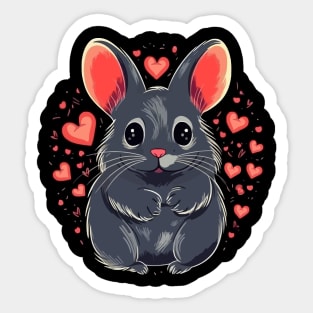 Chinchilla Valentine Day Sticker